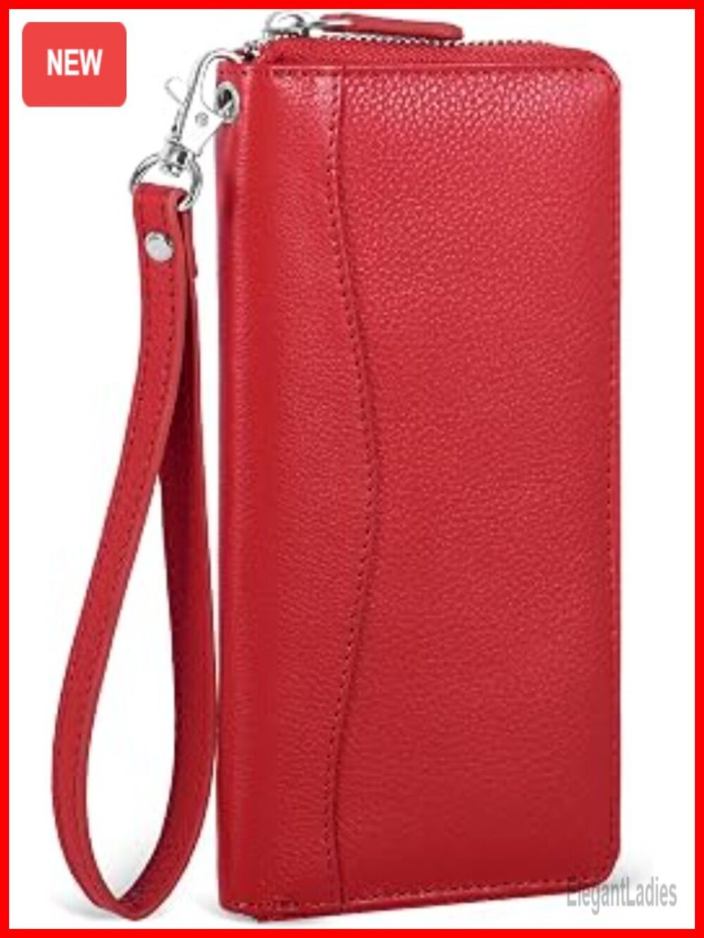 Genuine Leather RFID Bifold Wallet with 8 Card Slots and Coin Pocket